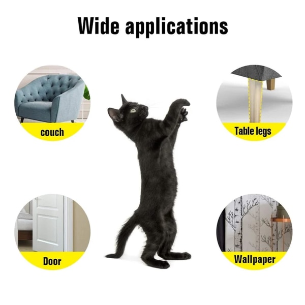 12-pak kat ridsebeskyttelse Sofa tape, gennemsigtig anti-ridse tape Cat ridsebeskytter med sofa søm