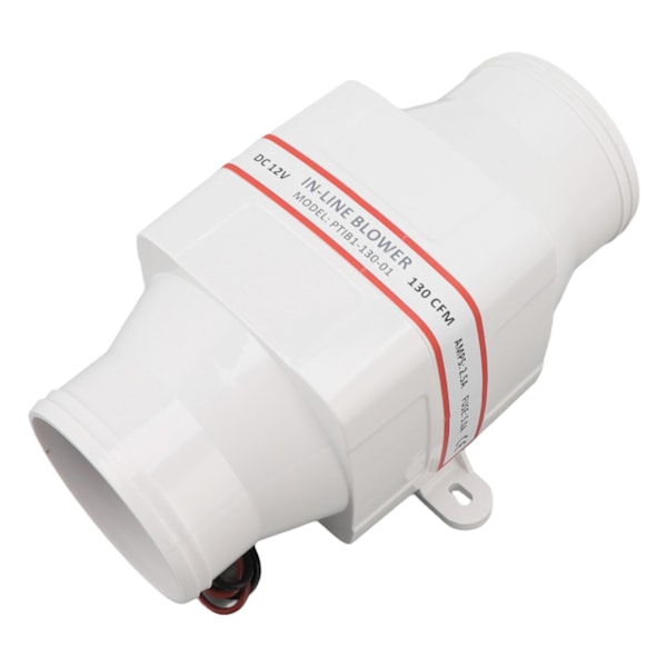 12V elektrisk indblæsningsventilator ABS-skal Marinbåd i linje lænsluftventilator Marinhytte motor Ventilationsventilator 3 tommer
