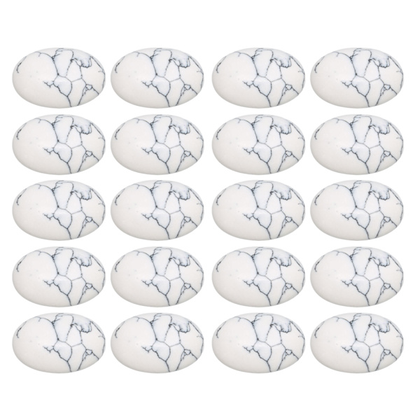 20 STK Naturlig oval platt rygg ädelstenscabochons 18x13mm vit turkos Healing för smycken hantverk pärltillverkning