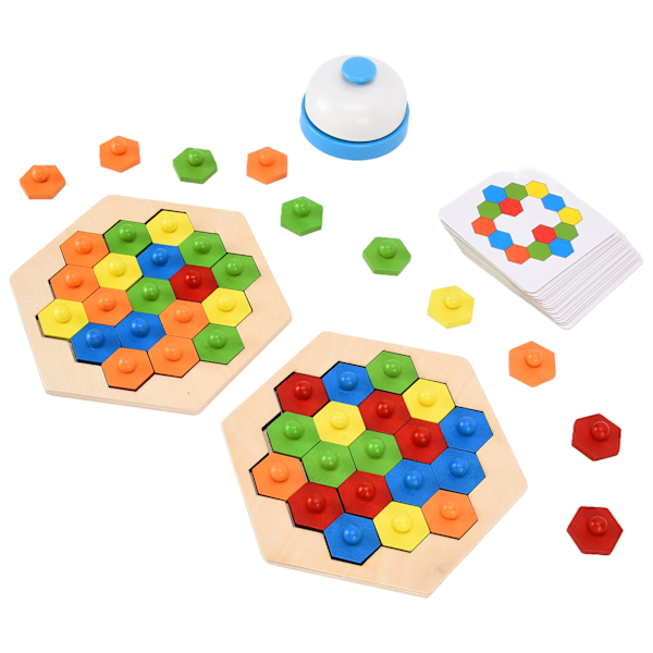 Barns Vuxna Hexagonal Pussel Förälder Barn Interaktion Färgglad Brain Teaser Leksak för barn