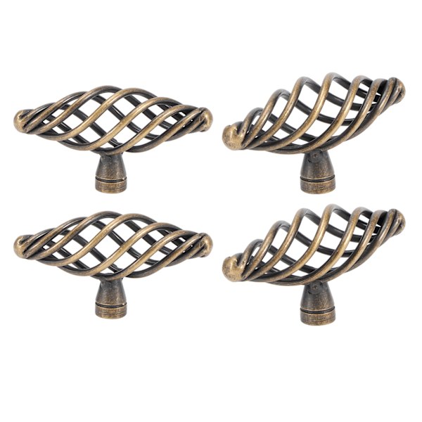4pcs Door Handle Antique Zinc Alloy Pull Knobs Wardrobe Drawer Cabinet Hardware Accessories