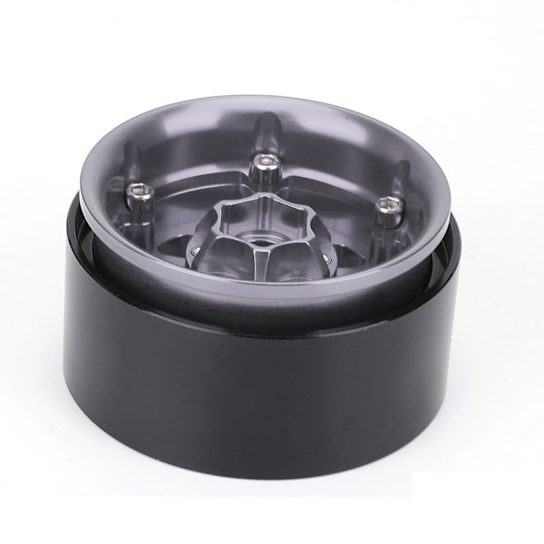 4 kpl 1:10 RC-kiipeilyauton metallipyörän navat auton renkaat sopivat Axial SCX10 / SCX10II / 90046 / 90047 Musta ja hopea