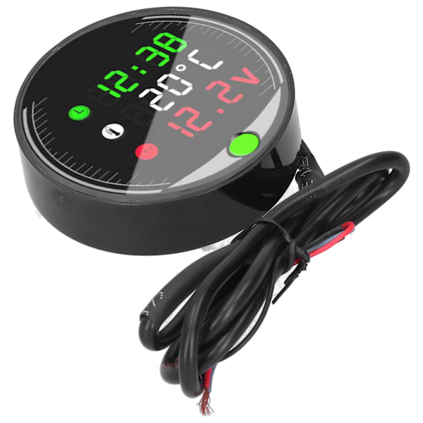 LED Motorcykel Modifierad Voltmeter Omgivningstemperaturmätare Kronograf 9‑24V Universal