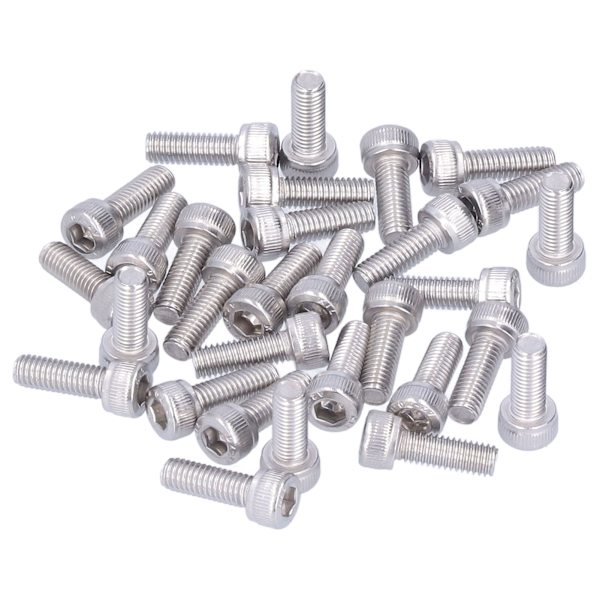 30 stk M5 Cylindrisk Hoved Hex-skruer A2 Rustfrit Stål Hex-skruer Skruesæt M5 X 14
