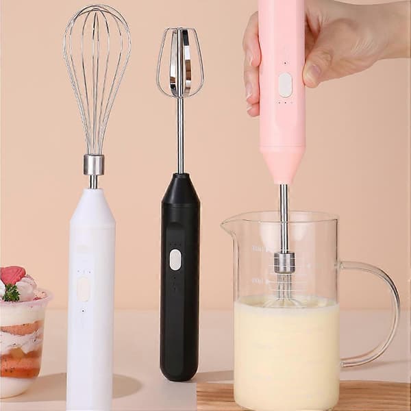 Elektrisk æggepisker Håndholdt kaffemælk Husholdningsflødeblander Blender[LD] Black