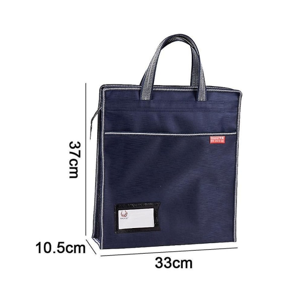 Glidelås Business Document Bag Vanntett Fil Håndveske Multi Purpose Office Koffert Blue