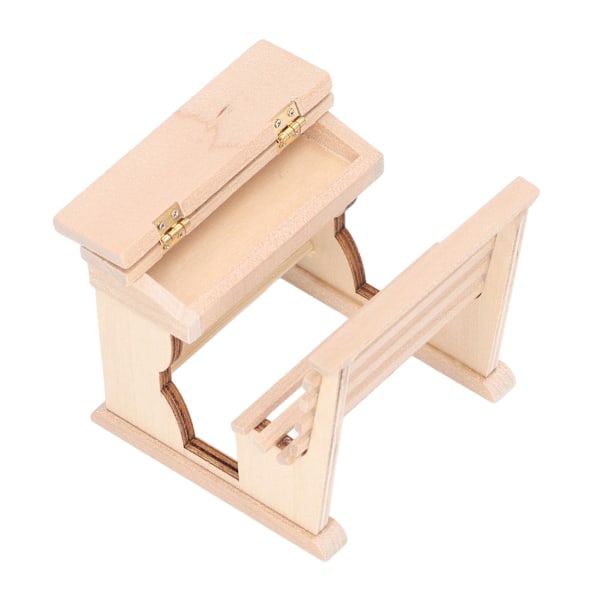 1:12 Nukkitalo Miniatyyri Koulupöytä Tiny Björk Wood Luokkahuoneen Pöytätuoli Lastenhuoneelle Kirjasto Koulu Nukkitalo
