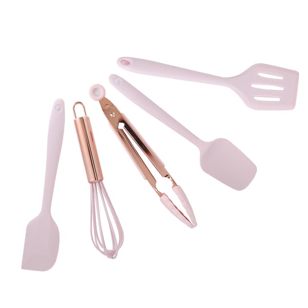 5 Pcs Silicone Kitchen Utensil Set Silicone Spatula Scraper Egg Beater Cooking Tools Kitchen Equipment