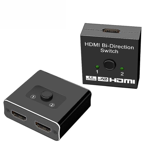HDMI Splitter Switch Kaksisuuntainen manuaalinen Hdmi Switcher Tuki 4k 3d 1080p Plug & Play Xbox Blu-ray DVD HDTV Aluminum alloy
