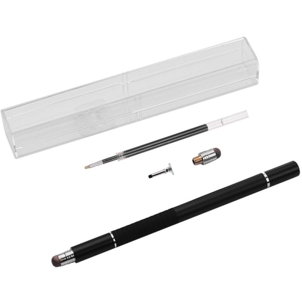 3 in 1 Precision Stylus Penna med påfyllning & skivspets & fiberspets Kapacitiv pekskärm Stylus Pen Set för mobiltelefon Tablet BlackBlack, modell: Svart