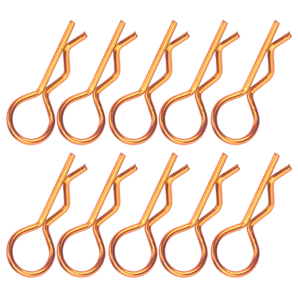 10 stk RC Bil Karosseri Klips R-Form Metall Karosseri Klips Pins for 1/5 1/6 1/8 1/10 RC Bil (bronsefarge)