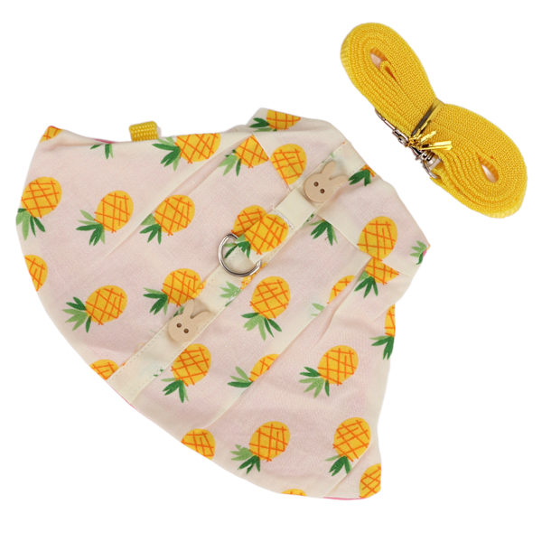 Sällskapsdjur Kanin Klänning Små djur Outfits Kanin kjol Slipa öron Kanin Dekoration Kläder Gul Ananas