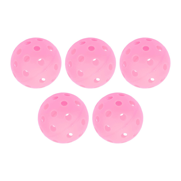5 st pickleball bollar 40 hål lysande 74 mm sport pickleballs för utomhusbana rosa