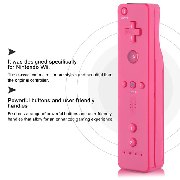 Analog Joystick Gamepad Controller för WiiU/Wii-konsolen (rosa)