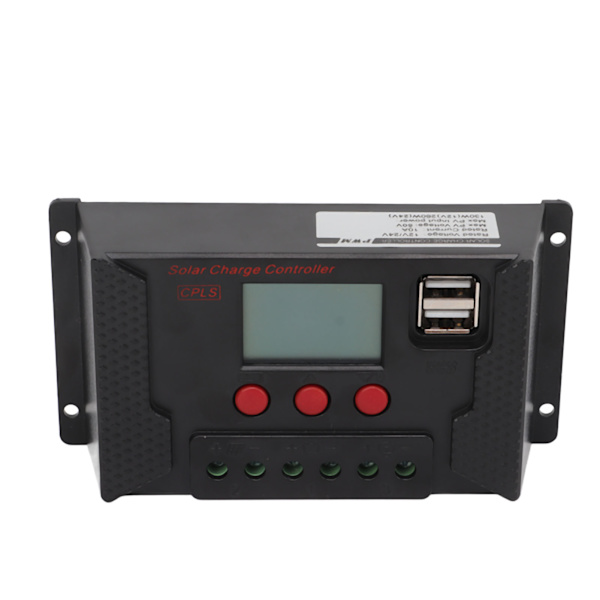 LCD PWM Solcelleladningsregulator 12V 24V Automatisk Genkendelse Solcelle PV Ladningsregulator