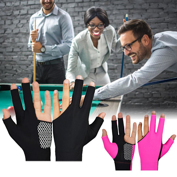 Biljardhandskar Three Finger Gloves Anti Skid Glove Snooker Billiard Cue Handskar