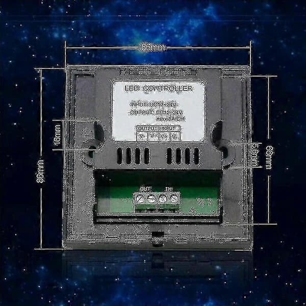Vægmonteret berøringsskærm LED-lys lysdæmpercontroller sort DC 12v-24v