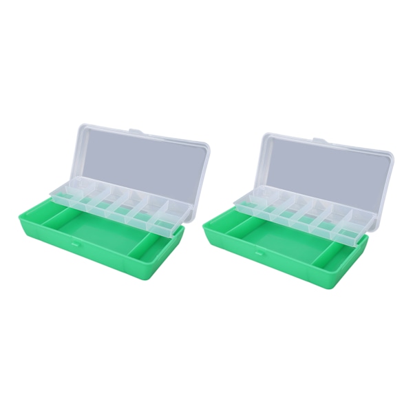 2ST Vandtæt Tackle Box Fiskegrejboks Organizer Fiske-Agnsboks Grøn