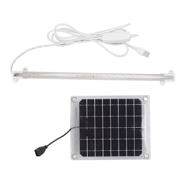 Solar Plant Grow Light LED Plant Grow Light Strip för Balkong Växthus Örter Grönsaker Blommor 10W