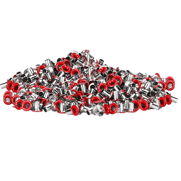 500 st Mässingsöljetter 2mm Innerhål Färgstarka Grommets Kit för Kläder Skor Väska DIY Hantverk Röd