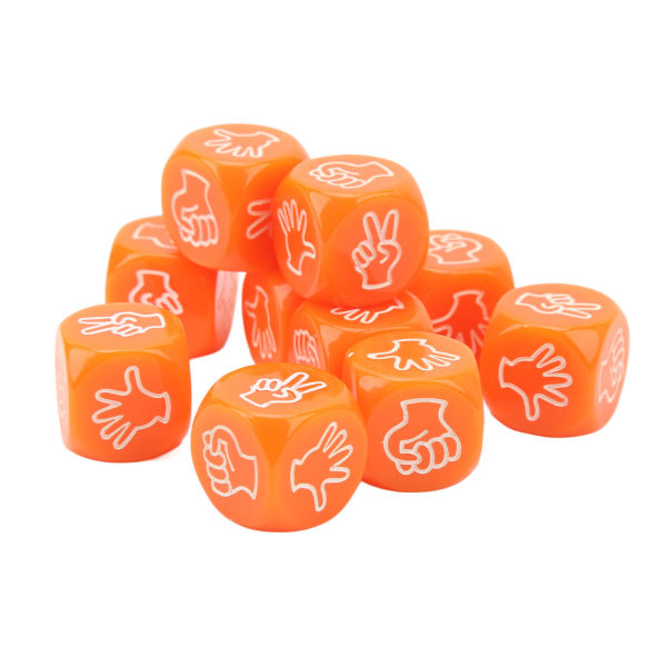 10-tärningssats 6-sidig vattentät antioxidant fingergissningsspel tärning för brädspel utbildning orange