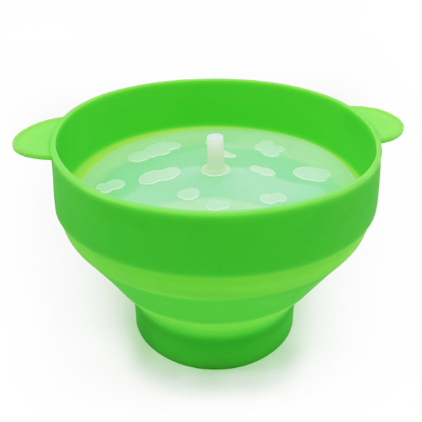 Microwave Bowl with Silicone Popcorn Popper, Foldable Popcorn Bowl with Handle