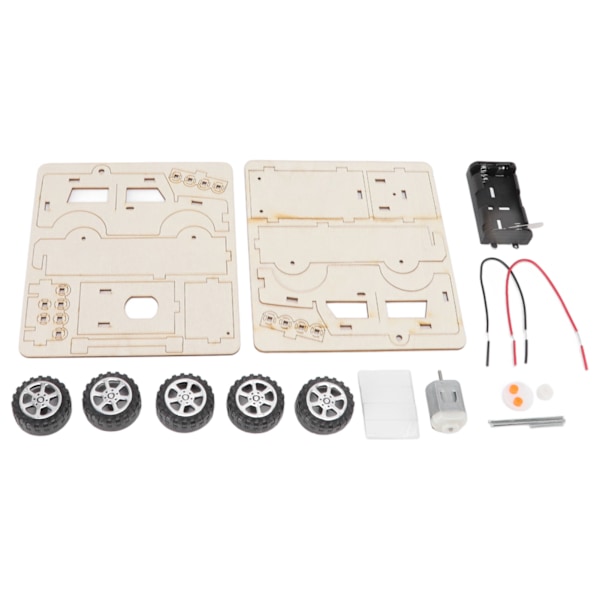 Elektrisk modellbyggebiler DIY-konstruksjonsbiler Lekebiler Tre Mekaniske modellbiler Kit DIY STEM-leker