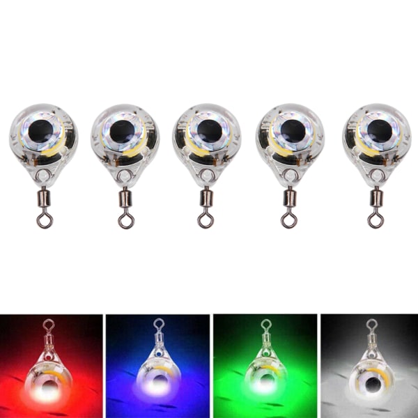 5 st LED Underwater Fiskelampa Ögonformad Nattlampa Bete Lockbete Verktyg