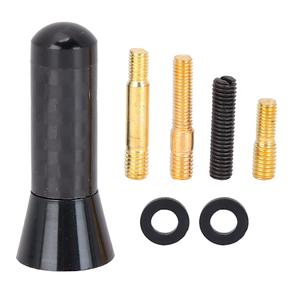 3,5 cm/1,4 tommers antenne kort i aluminiumlegering og karbonfiber, universal bilmodifisering