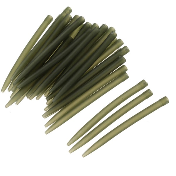 30 stk 54 mm Anti-tangle gummihylser Kobles med grov fiskekrok Karpe fiskeutstyr tilbehør, modell: grønn
