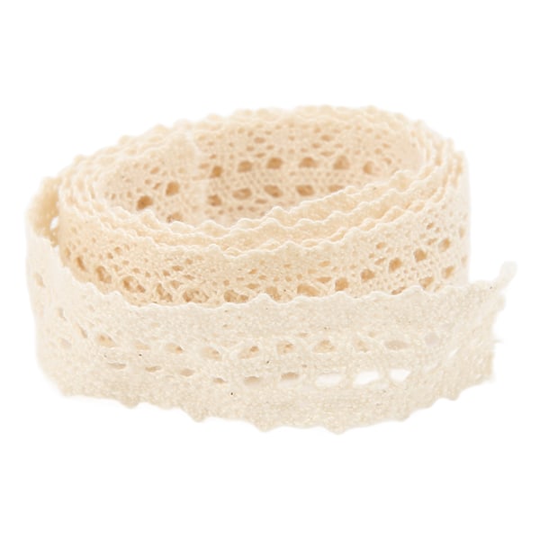 Blondekant 20 Yards Lang 2,3 cm Bredde Udsøgt Mønster Hudvenlig Holdbar Bred Anvendelse Hvid Blondebånd Beige