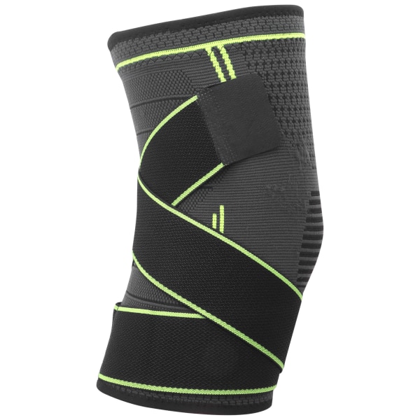 Utomhus Dual Sports Knäskydd Andas stickad Knäskydd Dubbla tryckband Knäskydd Grön L