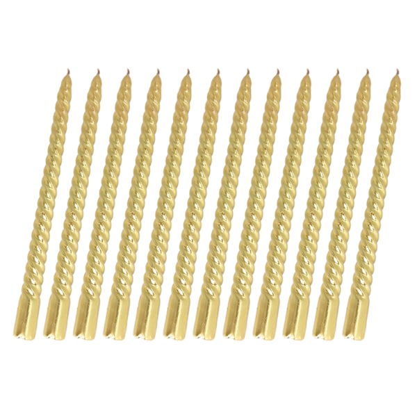 Twisted Long Candle Soy Wax Røykløs Metallic Twisted Lysestake for Bryllupsfest Gull
