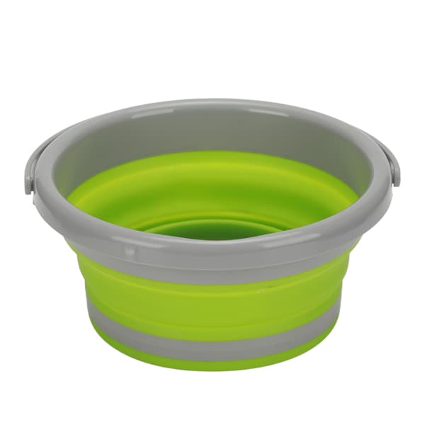 Foldable Bucket Portable Handle Easy Hanging Green Silicone Plastic Material Car Foldable Bucket for CampingGreen Small