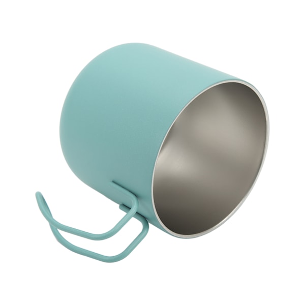 12 oz 350 ml vakuumisoleringsmugg i rostfritt stål dubbellager kaffekopp campingmjölksmugg med handtag grönt
