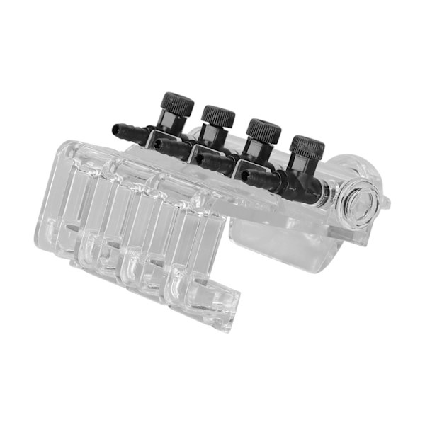 Akvarium Air Check Flow Control Switch 4-veis Klar Plast Fisktank Luftpumpe Gangventil