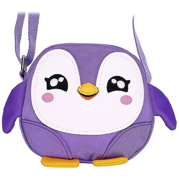 Barneveske med skulderrem Penguin Motiv Purple