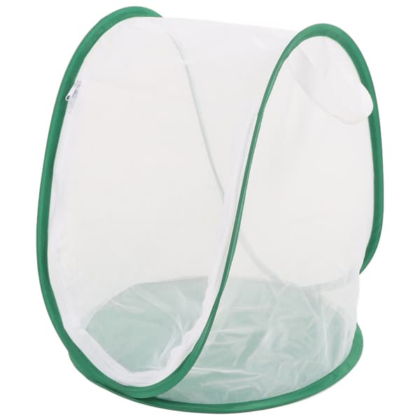 Large Green Insect Net Cage Butterfly Habitat Foldable with Handle for Insect Observation Feeding