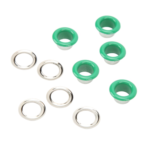 500 Sæt Grommet Kit 8mm Rund Kobber Livlig Farve Multi Anvendelse Øje Kit til Reparation Dekoration DIY Grøn