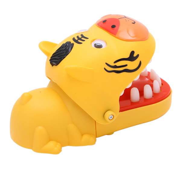 Push Teeth Biting Game Barn Rolig Söt Tecknad Tigerformad fingerbitleksak för semesterfest Gul