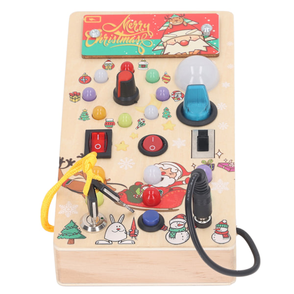 Busy Toddler Board med 8 LED-lys-brytere Tre Jul Style Lysbryter Opptatt Controller Board Sensorisk leke for under 1 år gammel