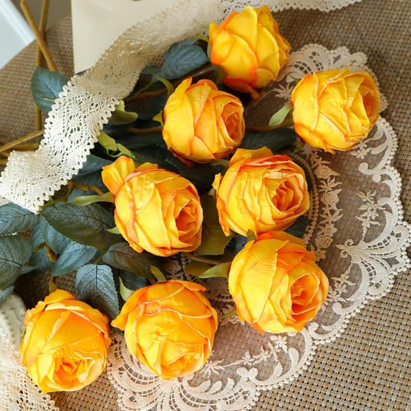 10Pcs Artificial Rose Red Flower, 50cm High Single Rose Long Stem Fake Flower, Silk Flower Rose Realistic