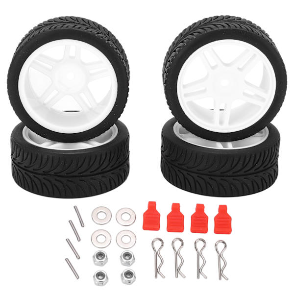 4 st/set 65 mm Pentagram Leaf däck RC biluppgraderingsdelar för Wltoys 1440011/14 Off Road Vehicle White