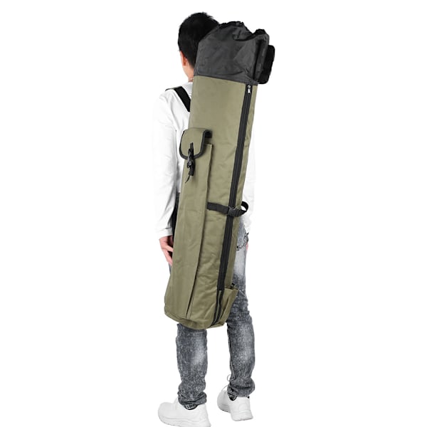 123*34cm 600D Oxfordtyg Fiske Spö Väska Fiskpinne Rulle Väska Bärarhållare Förvaring Tillbehör (armégrön)