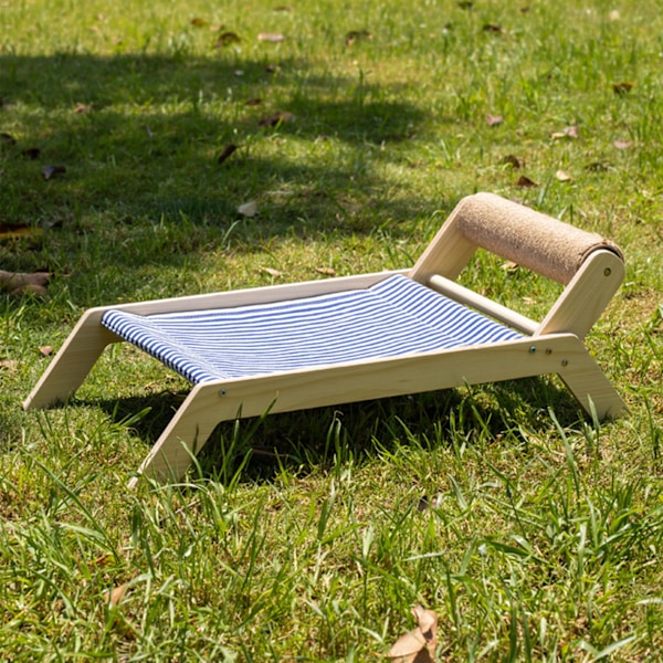 Cat Beach Chair Summer All Seasons Upphöjd kattsäng med Sisal Scratcher för utomhus inomhus Beach Sisal Roller Bed