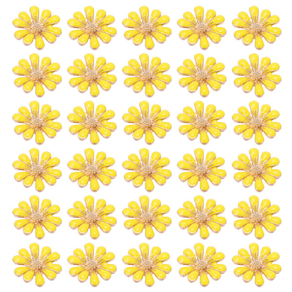 30 st Strass Applikationer Solros Fjäril DIY Hårdekoration Legering Tillbehör 1.8cm/0.7in Gul Daisy