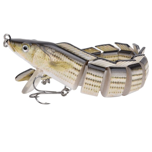 Hård Swimbait Crankbait Fiskebete med Flera Segment, Fiskeutrustning, Treble Hook(B)