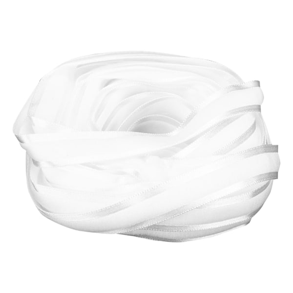 Tygbandsbredd 1,5 cm Längd 9 meter Flexibelt presentinslagningsband för bröllopsfest Handgjort (Vit Färg Nummer 4)
