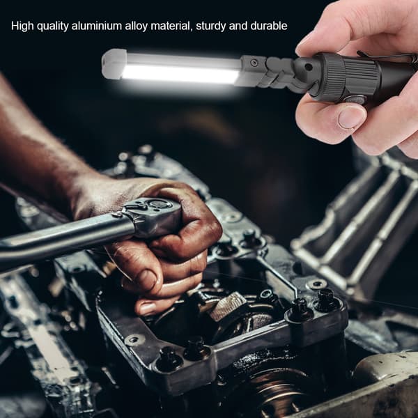 6W+1W USB Charging COB Emergency Light Portable LED Work Light with Magnetic Tail