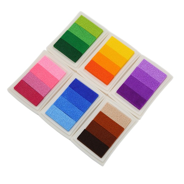 Blekkpute Svamp Vannbasert Gradientfarge Ikke-giftig Vaskbar DIY Stempel for Scrapbook-maling
